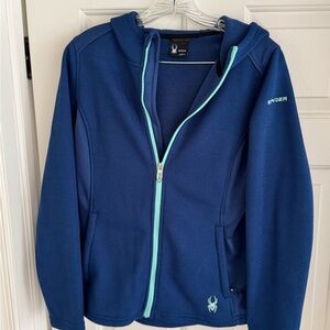 Spyder Women’s Blue and Aqua Zip-Up Hoodie
